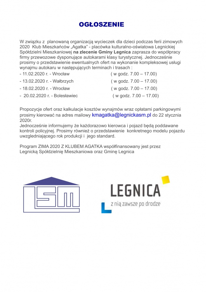 OGŁOSZENIE