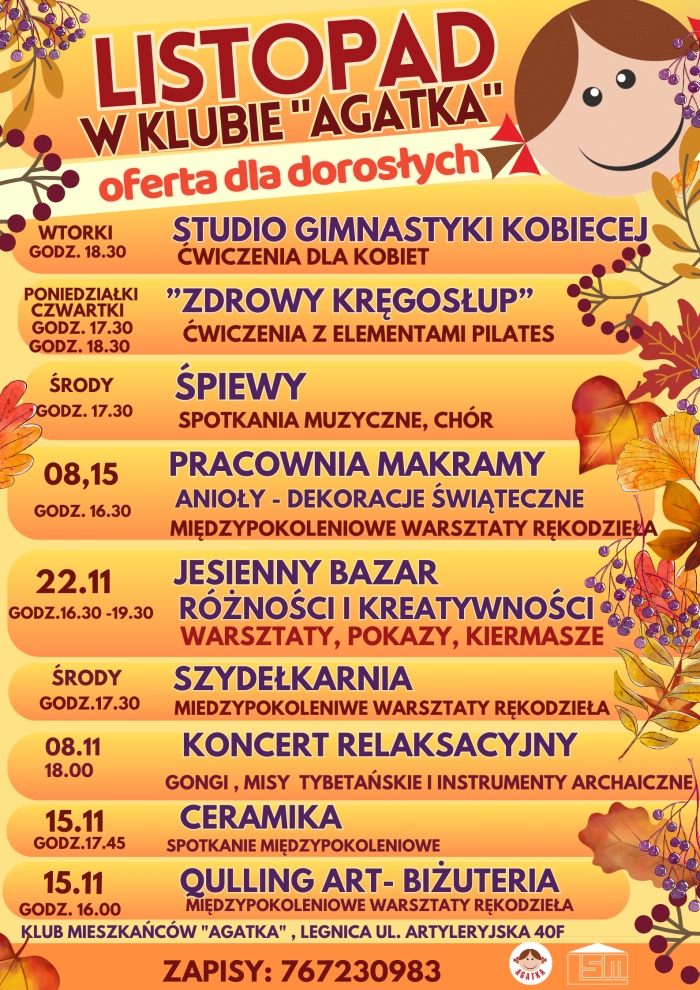 Listopad w KM Agatka - oferta dla dorosłych