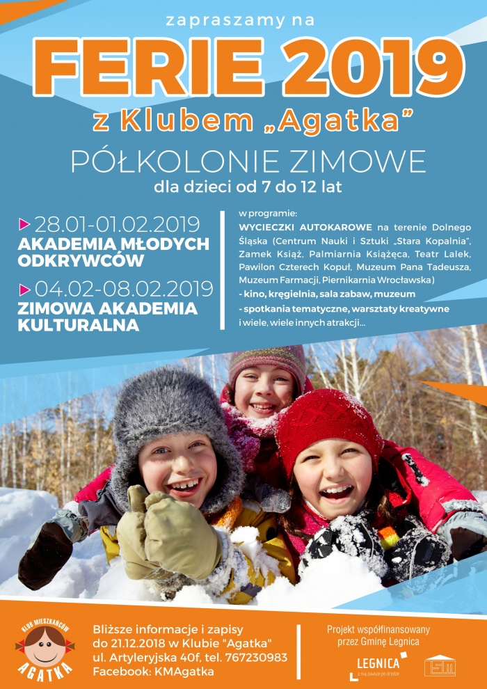 FERIE ZIMOWE 2019 Z KLUBEM MIESZKAŃC&Oacute;W "AGATKA"