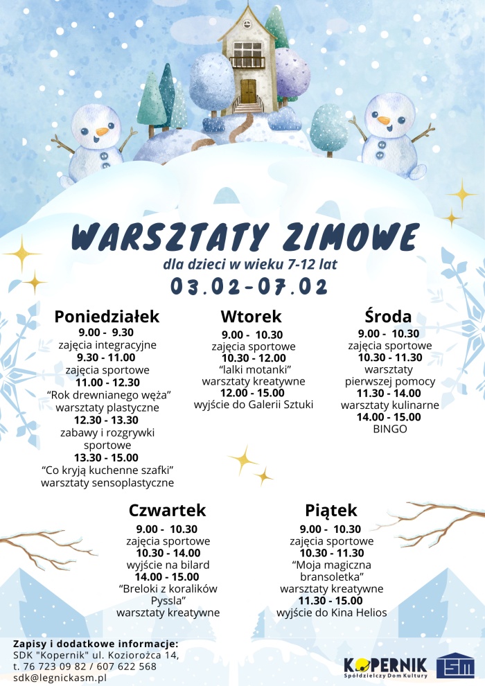 Warsztaty zimowe 3-7.02.