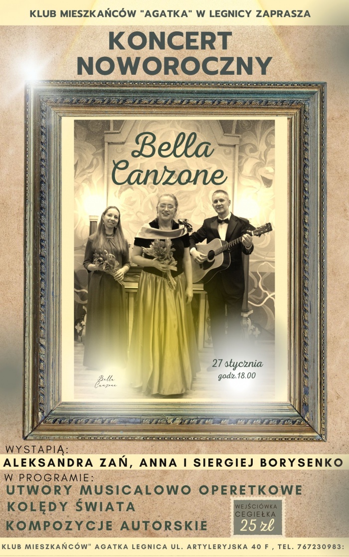 KONCERT NOWOROCZNY W KLUBIE MIESZKŃC&Oacute;W "AGATKA".