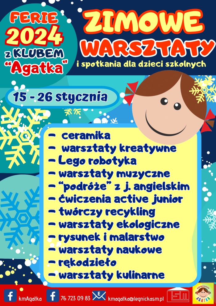 Ferie zimowe 2024 z Klubem &bdquo;Agatka&rdquo;.