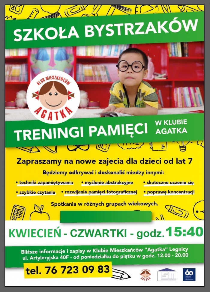 TRENINGI PAMIĘCI - NOWE ZAJĘCIA W kLUBIE "AGATKA"