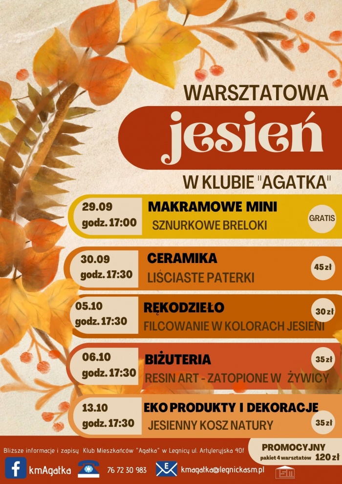 WARSZTATOWA JESIEŃ W " AGATCE" PEŁNA SPOTKAŃ I DZIAŁAŃ
