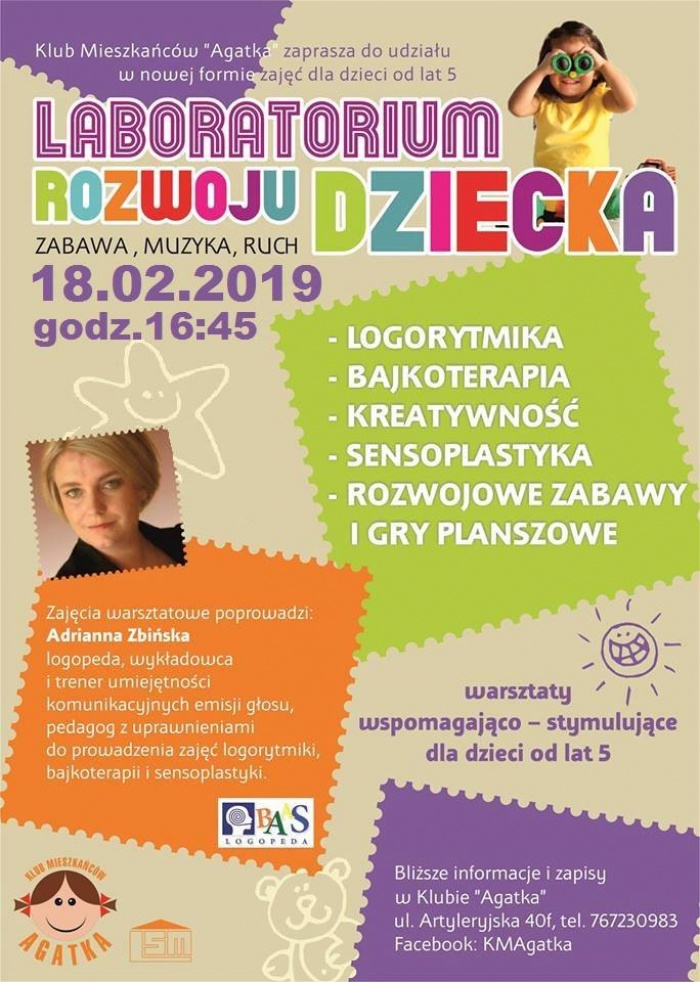 LABORATORIUM ROZWOJU DZIECKA W KLUBIE MIESZKAŃC&Oacute;W "AGATKA"