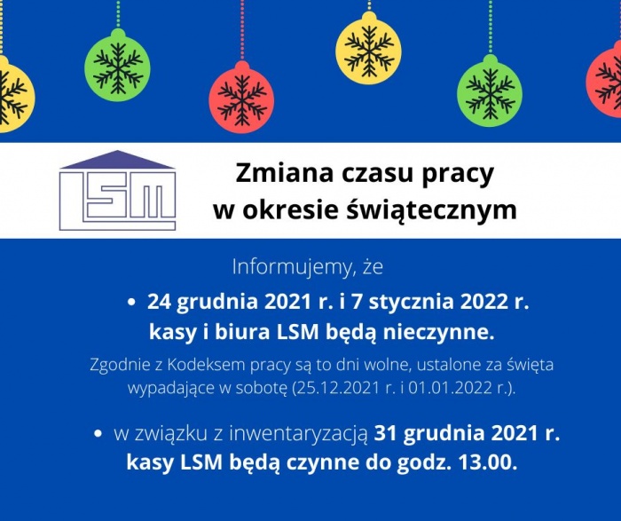 Zmiana czasu pracy w okresie świątecznym