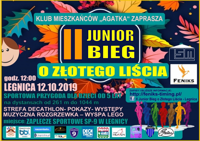KLUB "AGATKA" ZAPRASZA NA II JUNIOR BIEG O ZŁOTEGO LIŚCIA