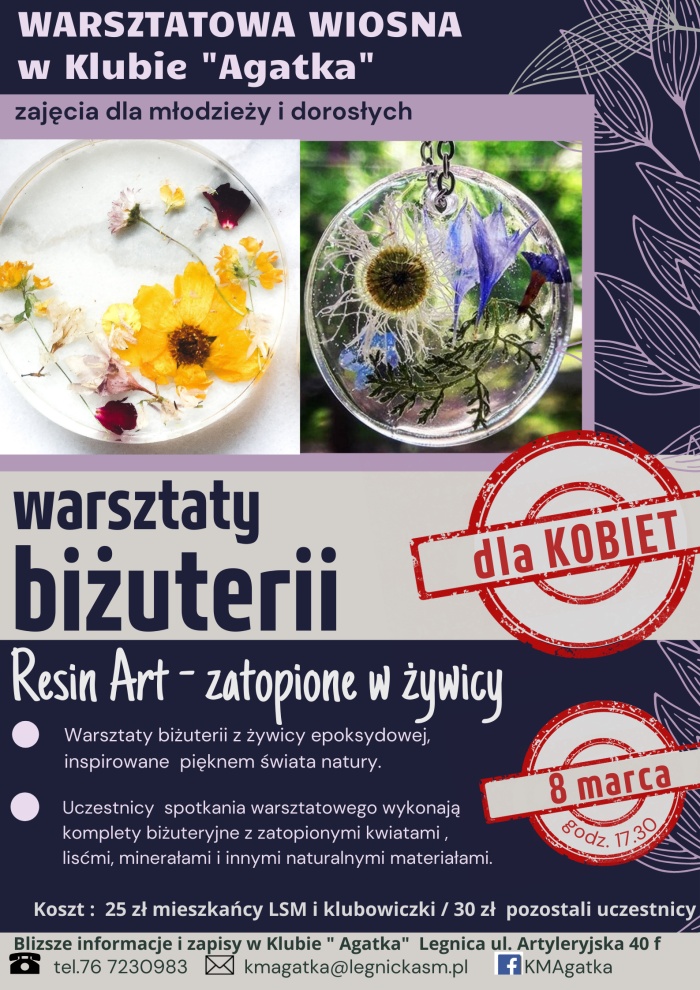 Resin Art- warsztaty biżuterii z żywicy epoksydowej.