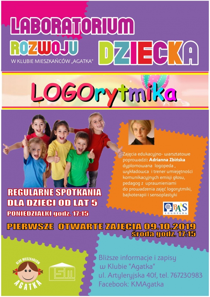 KLUB "AGATKA" ZAPRASZA NA NOWE ZAJĘCIA DLA DZIECI