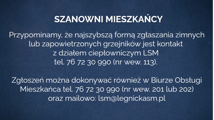 Zgłaszanie awarii c.o.