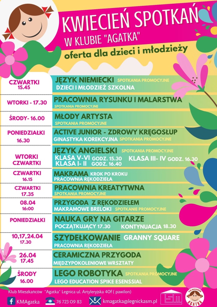 Kwiecień spotkań w KM Agatka - oferta dla dzieci i młodzieży