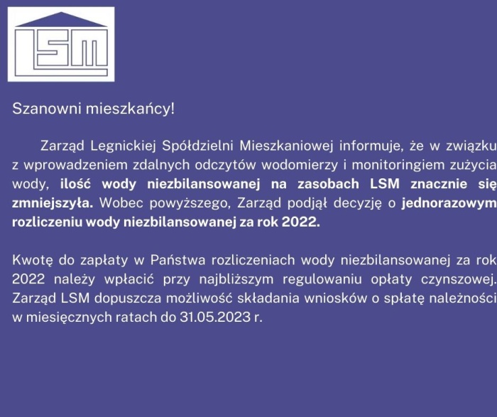 Woda niezbilansowana