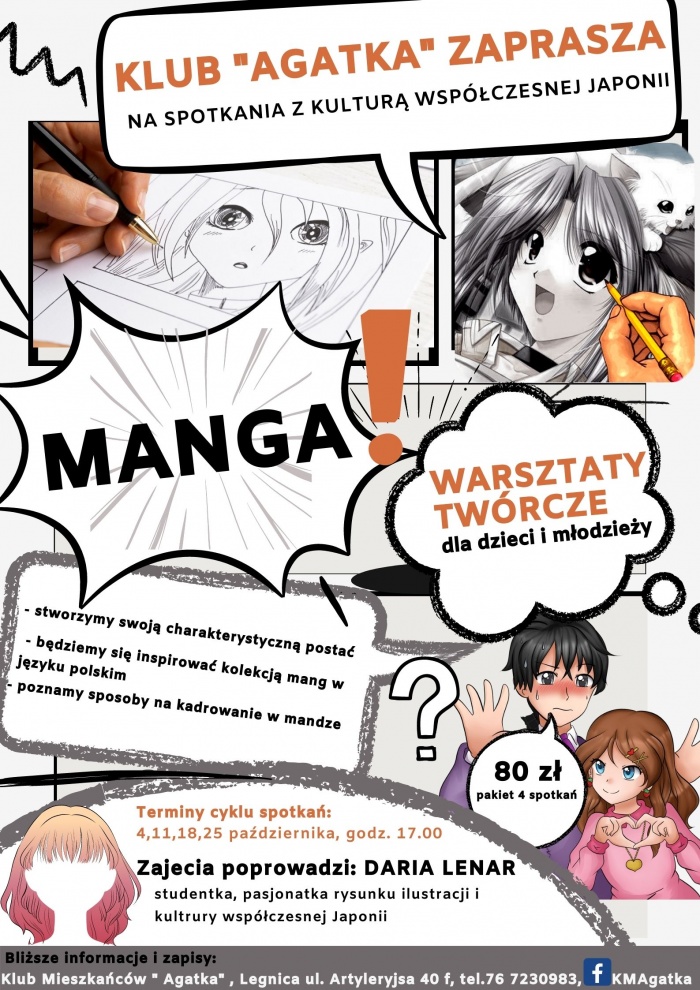 WARSZTATY MANGI - NOWA OFERTA ZAJĘĆ W KLUBIE "AGATKA"