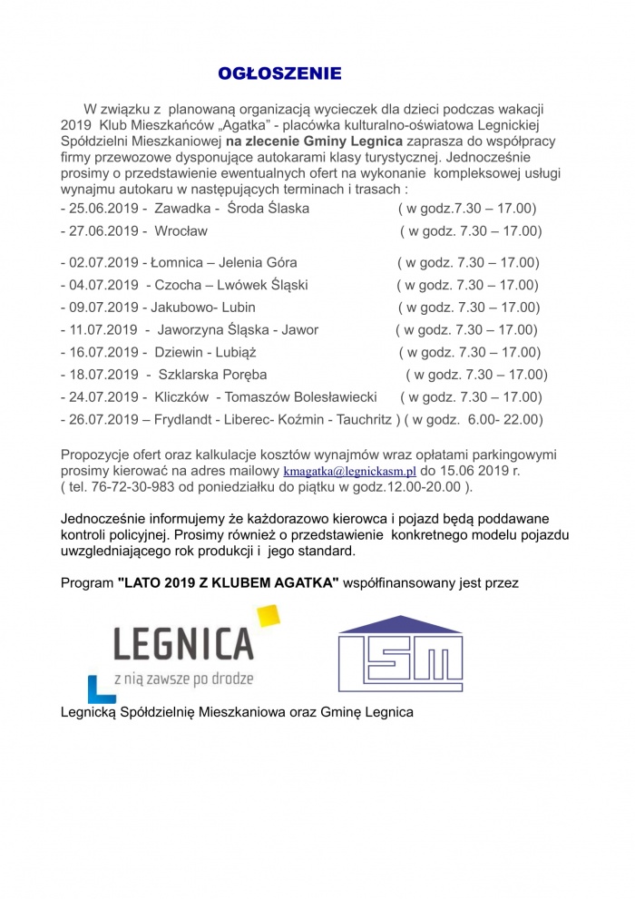 OGŁOSZENIE