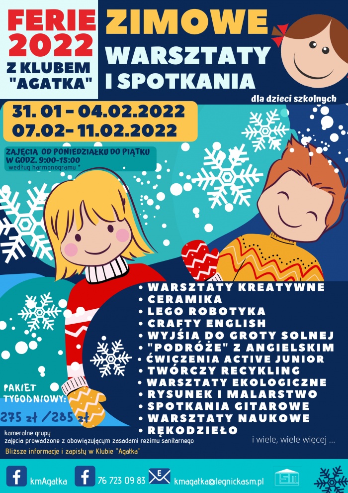 ZAPRASZAMY na warsztaty i spotkania  2022 Z KLUBEM "AGATKA"