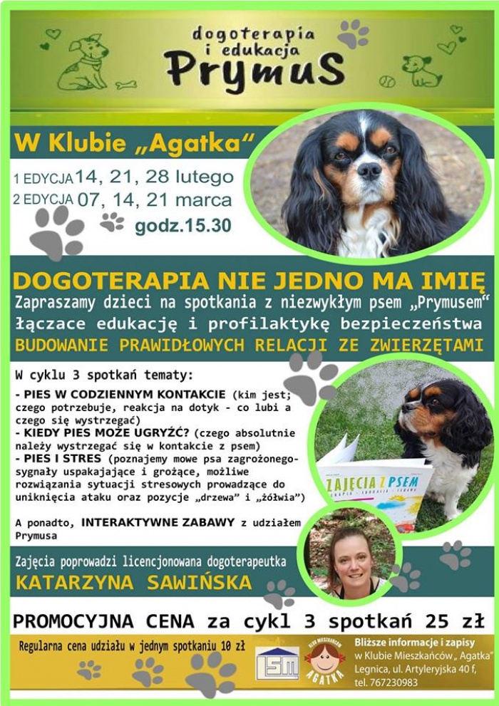 "PRYMUS"- DOGOTERAPIA I EDUKACJA W KLUBIE "AGATKA"
