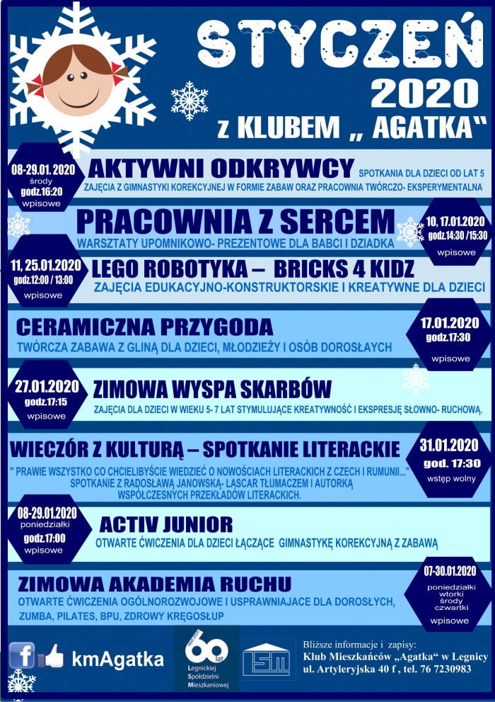 ZAPRASZAMY W STYCZNIU DO KLUBU "AGATKA"
