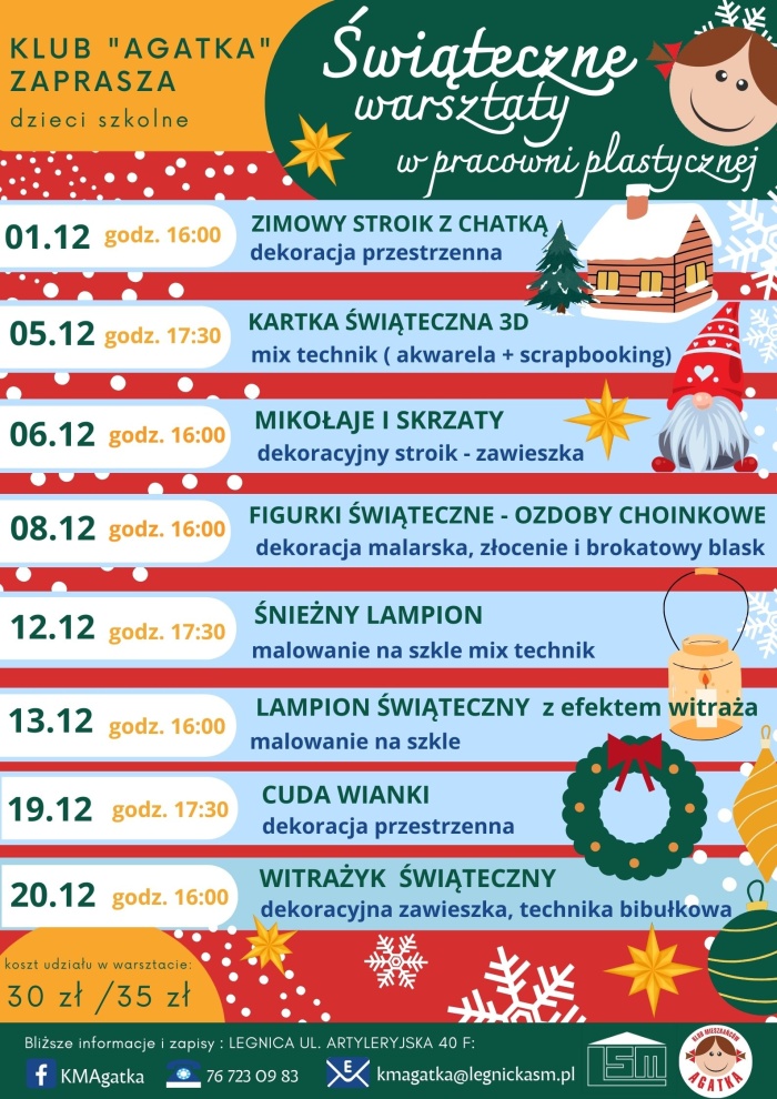 Świąteczne warsztaty w pracowni plastycznej