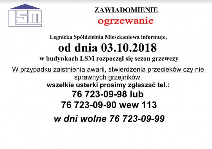 Rozpoczął się sezon grzewczy...