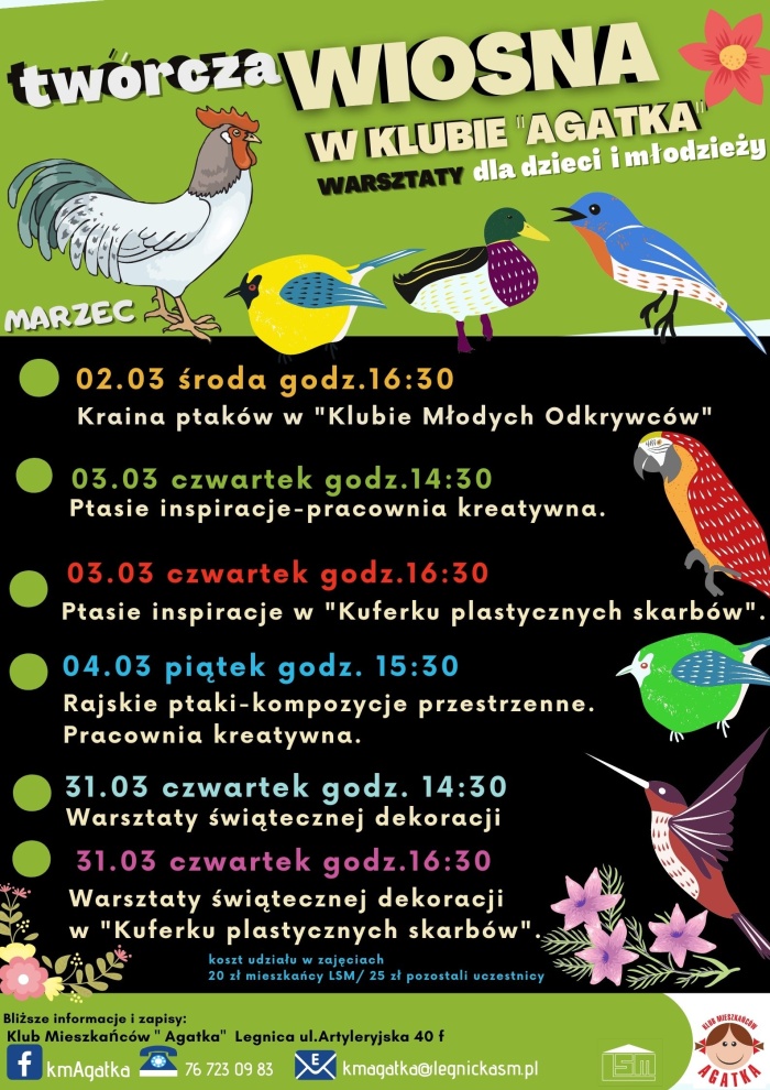 Tw&oacute;rcza wiosna w Klubie "Agatka" - warsztaty dla dzieci