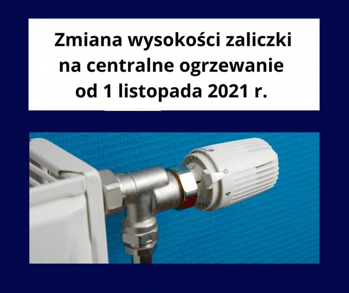 Nowa stawka zaliczki na centralne ogrzewanie