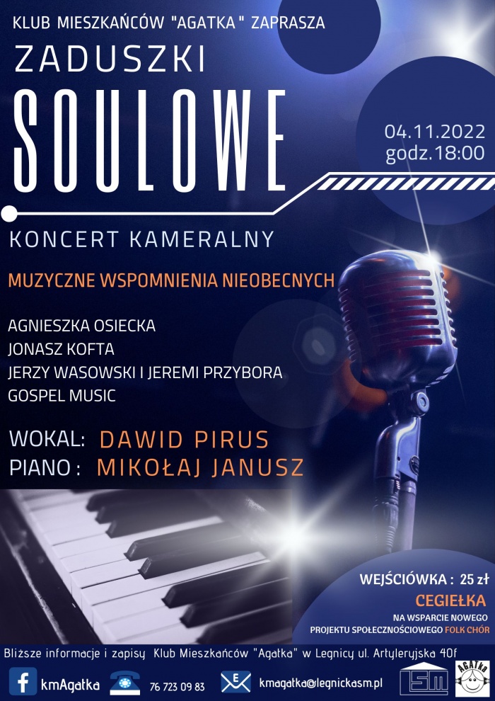ZADUSZKI SOULOWE - MUZYCZNE WSPOMNIENIE NIEOBECNYCH w Klubie " Agatka".