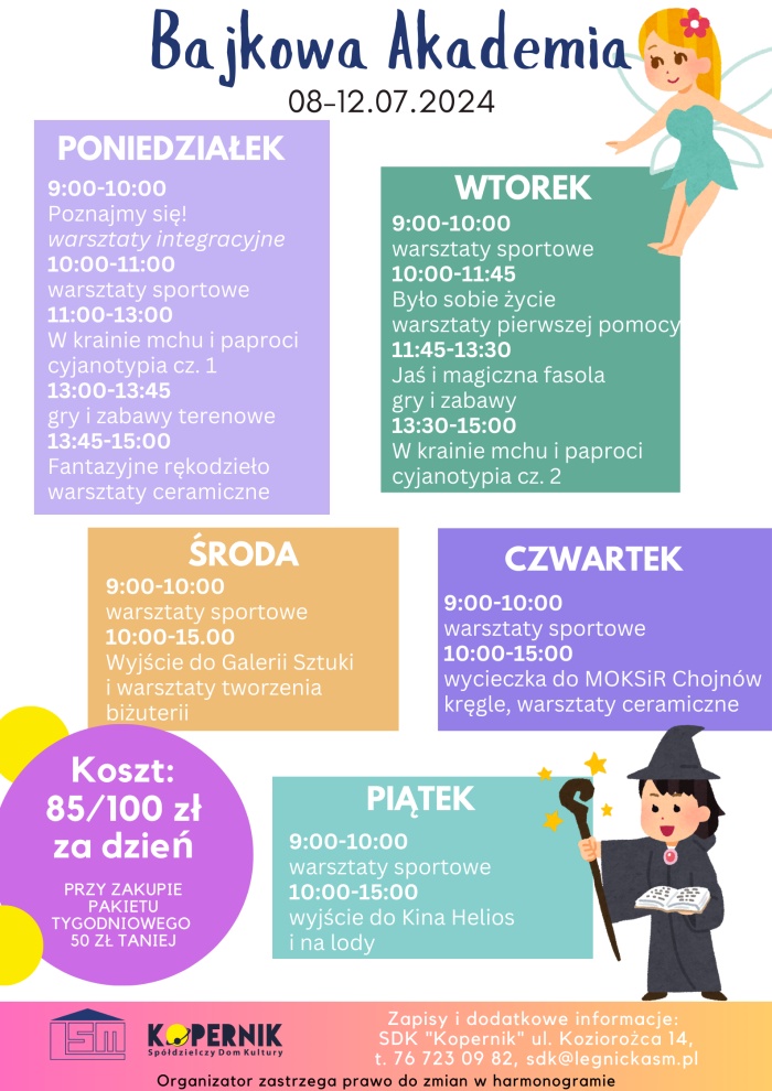 Bajkowa akademia 8-12.07.