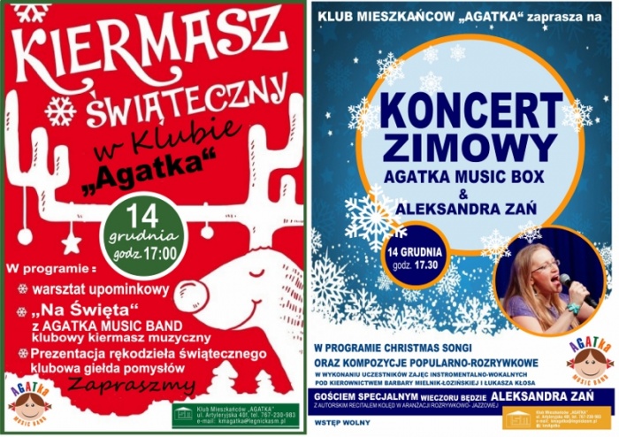 Grudniowe zaproszenie do Klubu "Agatka"