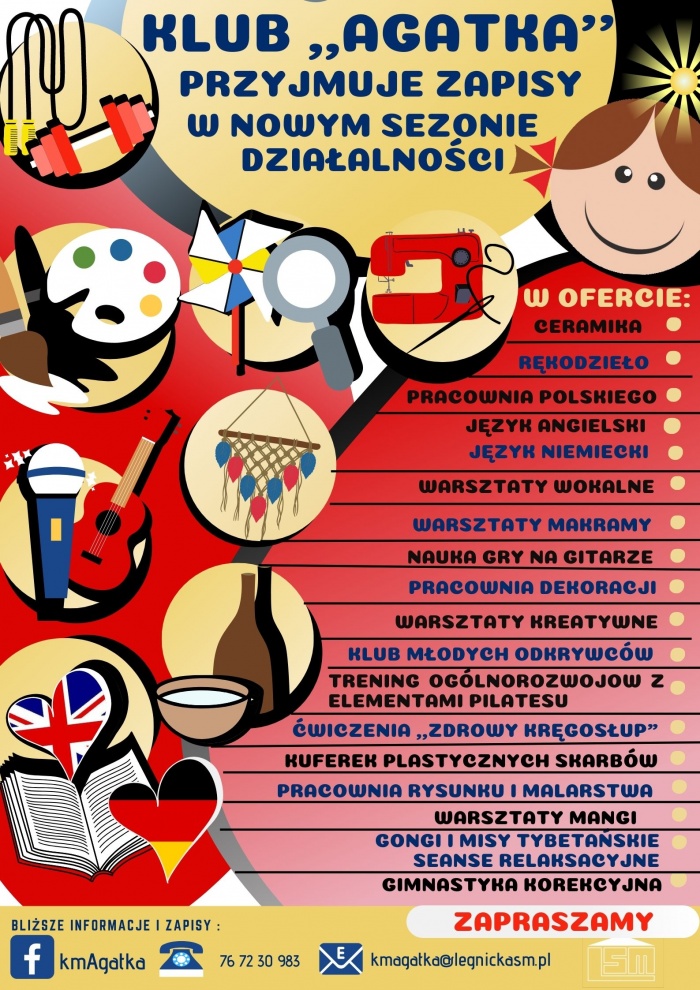 KLUB AGATKA PRZYJMUJE ZAPISY W NOWYM SEZONIE DZIAŁNOŚCI