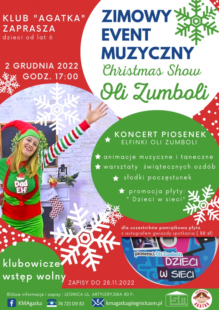 ZIMOWY EVENT MUZYCZNY  W KLUBIE" AGATKA" - Christmas Schow Oli Zumboli