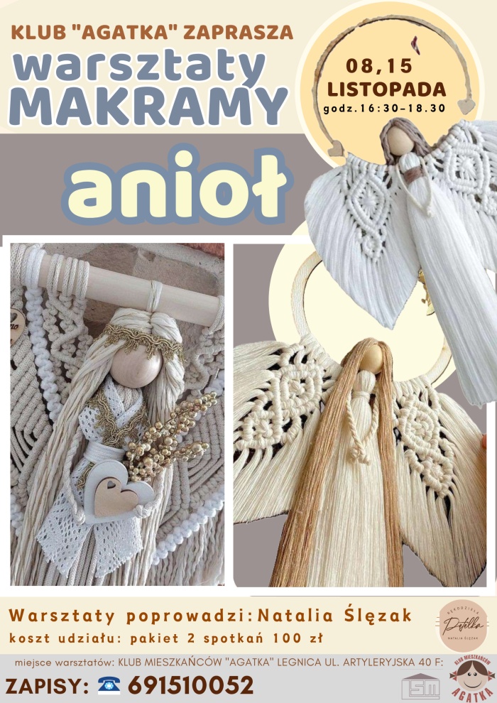 Warsztat makramy - anioł